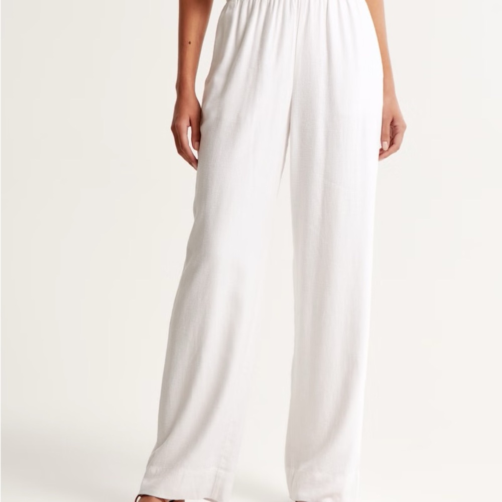 Abercrombie & Fitch Wide Leg Linen Pants